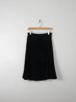 Vintage Black Velvet Skirt S 27