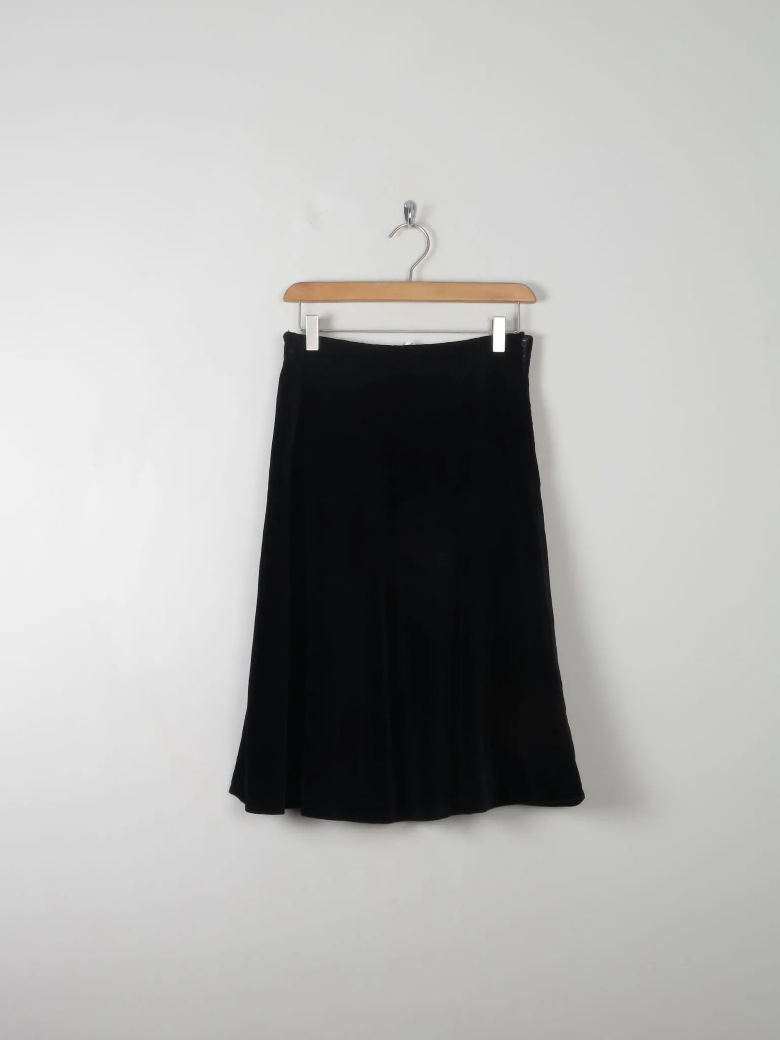 Vintage Black Velvet Skirt S 27"