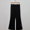 Vintage Black Wool Flared Trousers 27" W