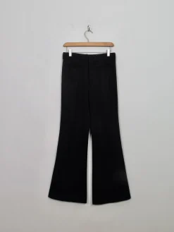 Vintage Black Wool Flared Trousers 27" W