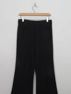 Vintage Black Wool Flared Trousers 27