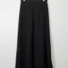 Vintage Black Wool Maxi Skirt S
