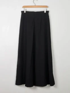 Vintage Black Wool Maxi Skirt S