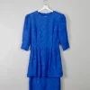 Vintage Blue Dress With Peplum S