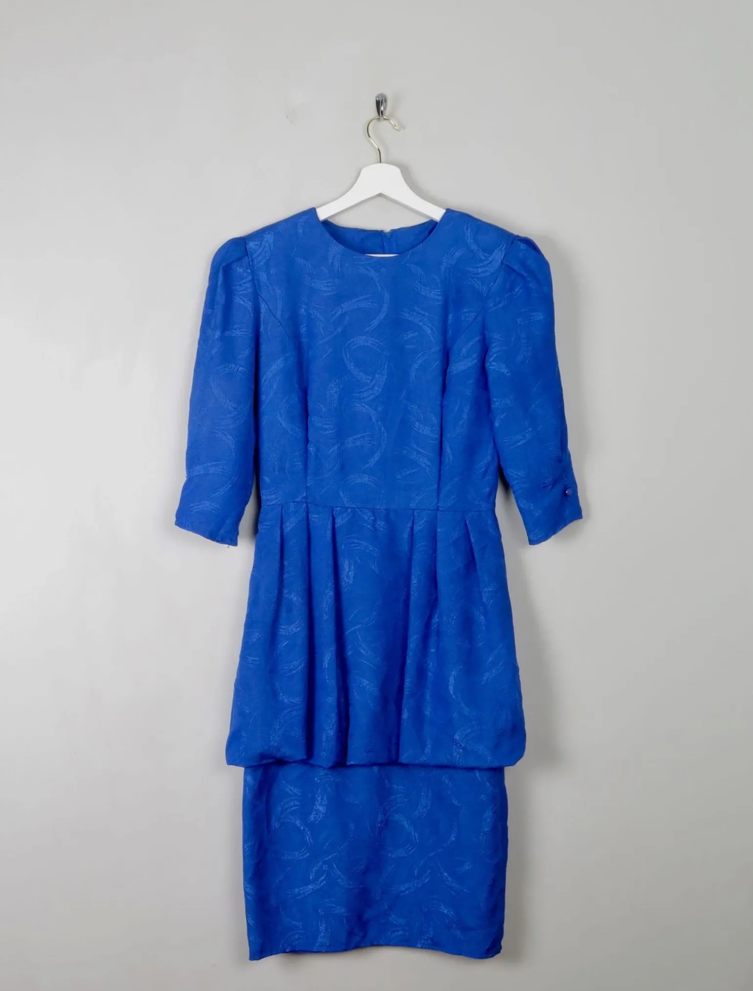 Vintage Blue Dress With Peplum S