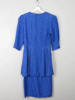 Vintage Blue Dress With Peplum S