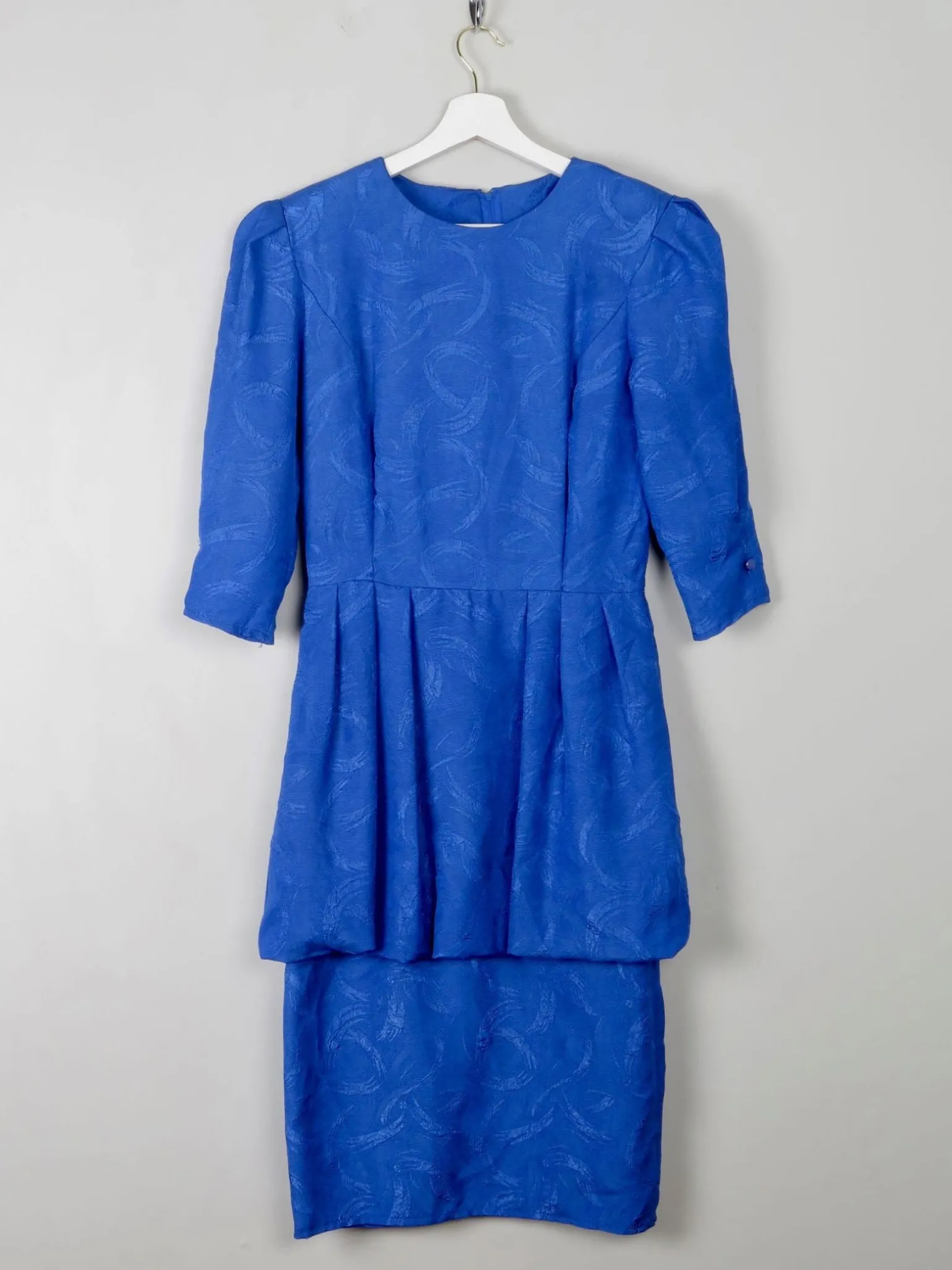 Vintage Blue Dress With Peplum S
