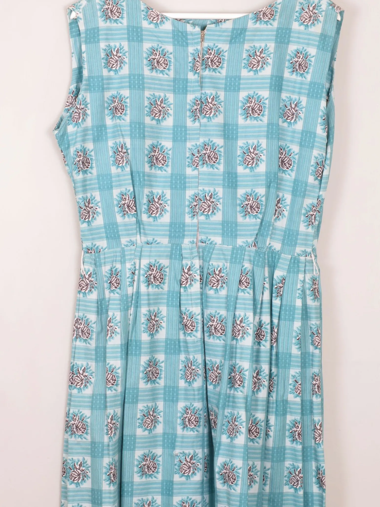 Vintage Blue Floral 1950s Dress 10/12 Approx