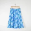 Vintage Blue Floral 1970s Floaty Summer Skirt 10/12