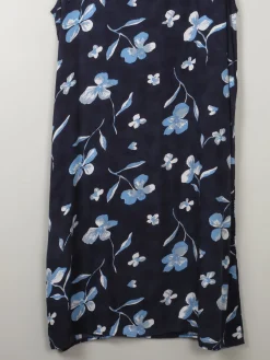 Vintage Blue Floral Shift Dress M/L