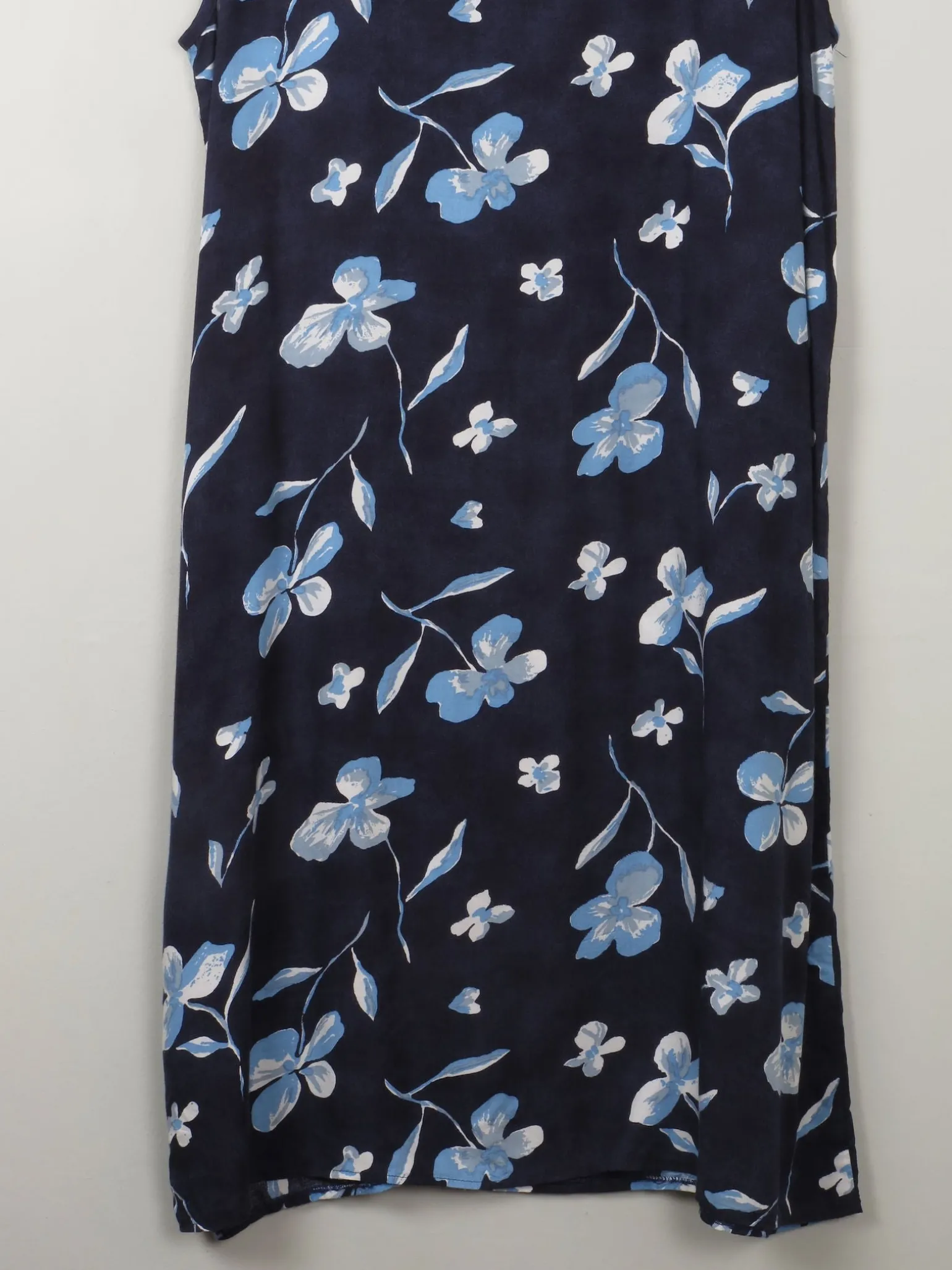Vintage Blue Floral Shift Dress M/L