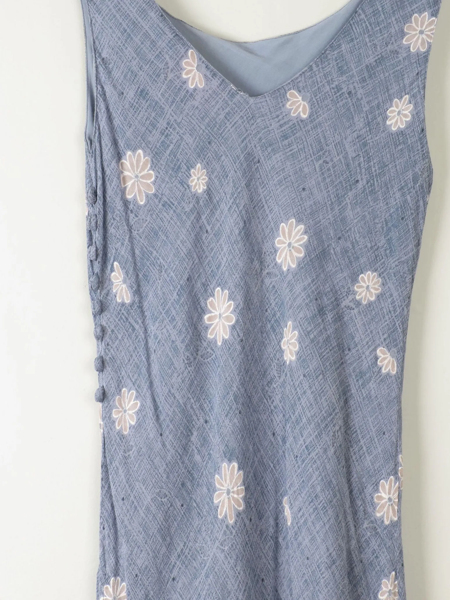 Vintage Blue Floral Slip Dress XS/S