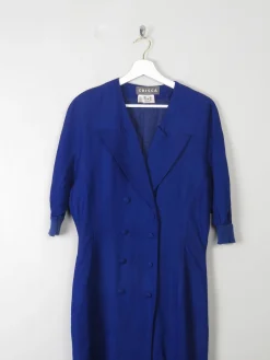 Vintage Blue Linen Crisca Dress S