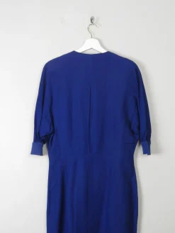 Vintage Blue Linen Crisca Dress S