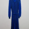 Vintage Blue Long Knitted Dress M