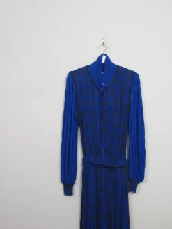 Vintage Blue Long Knitted Dress M