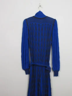 Vintage Blue Long Knitted Dress M