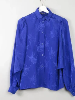 Vintage Blue Patterned Blouse S