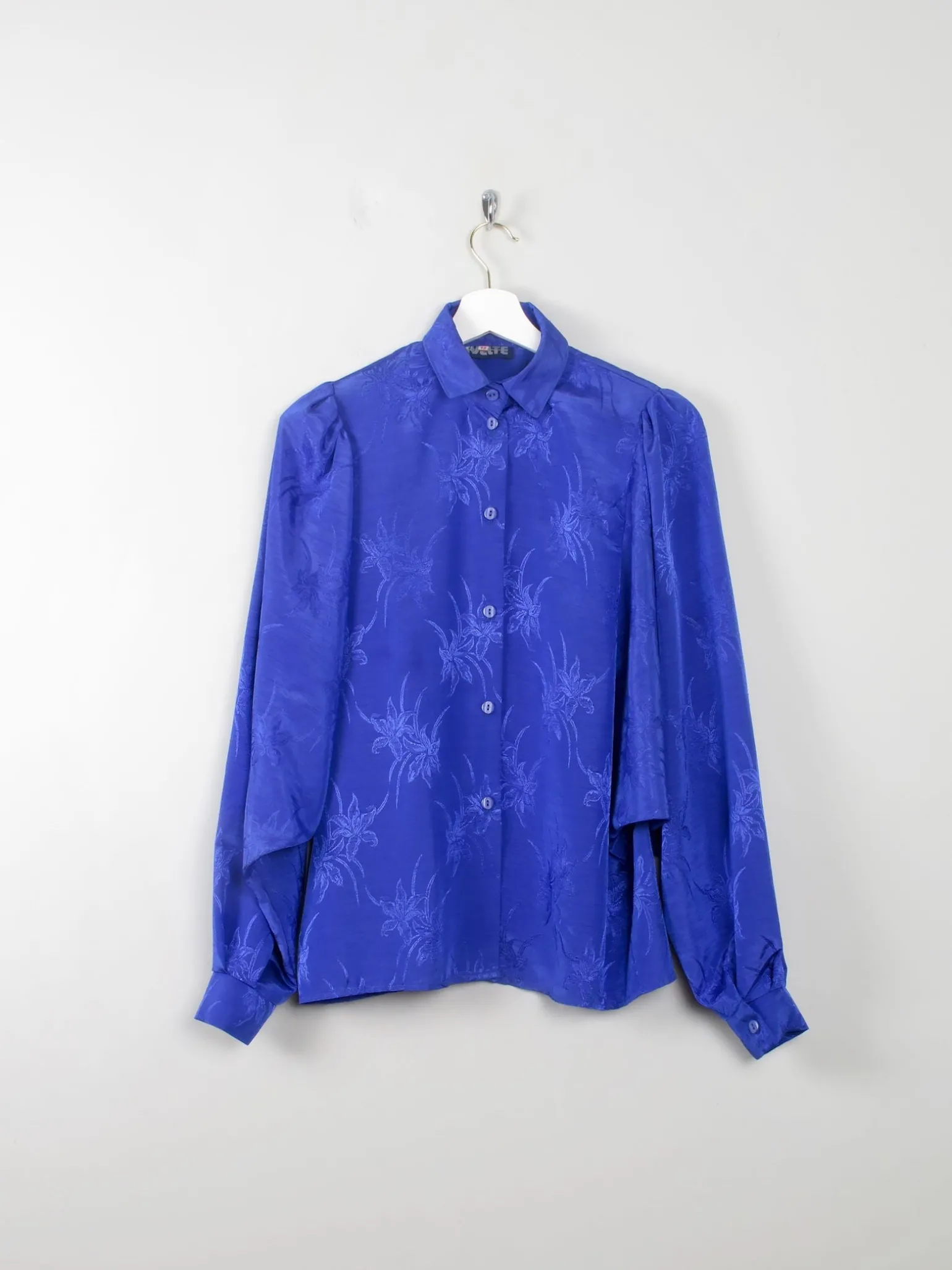 Vintage Blue Patterned Blouse S