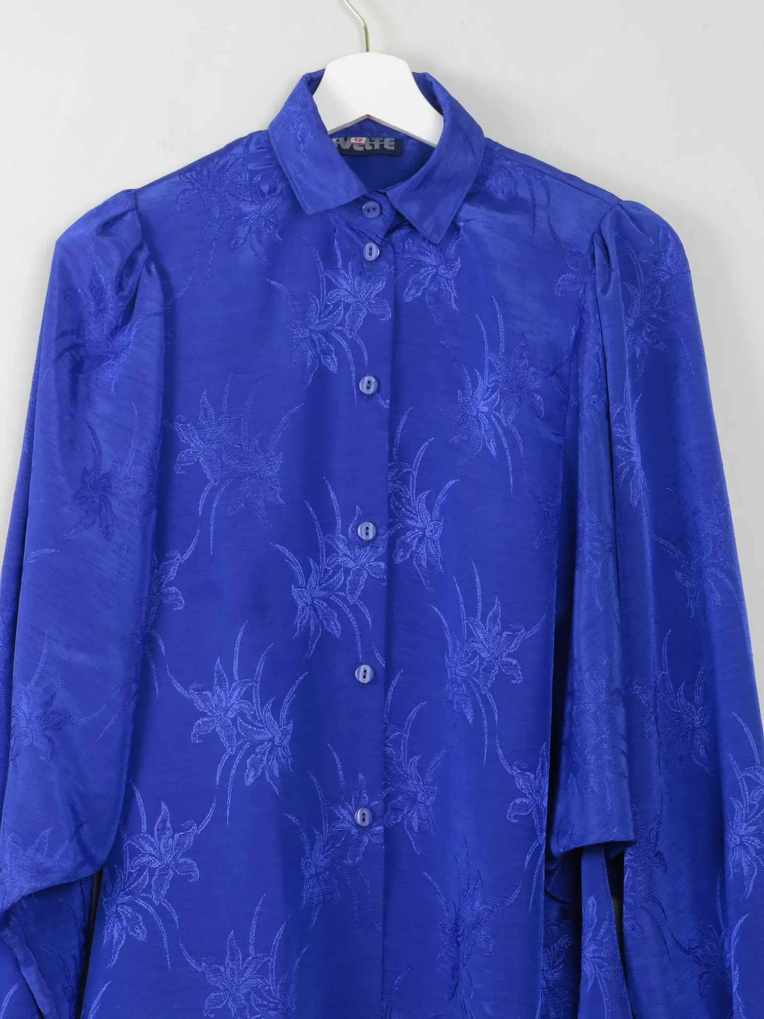 Vintage Blue Patterned Blouse S