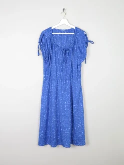 Vintage Blue Polka Dot Dress L/XL