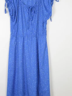 Vintage Blue Polka Dot Dress L/XL
