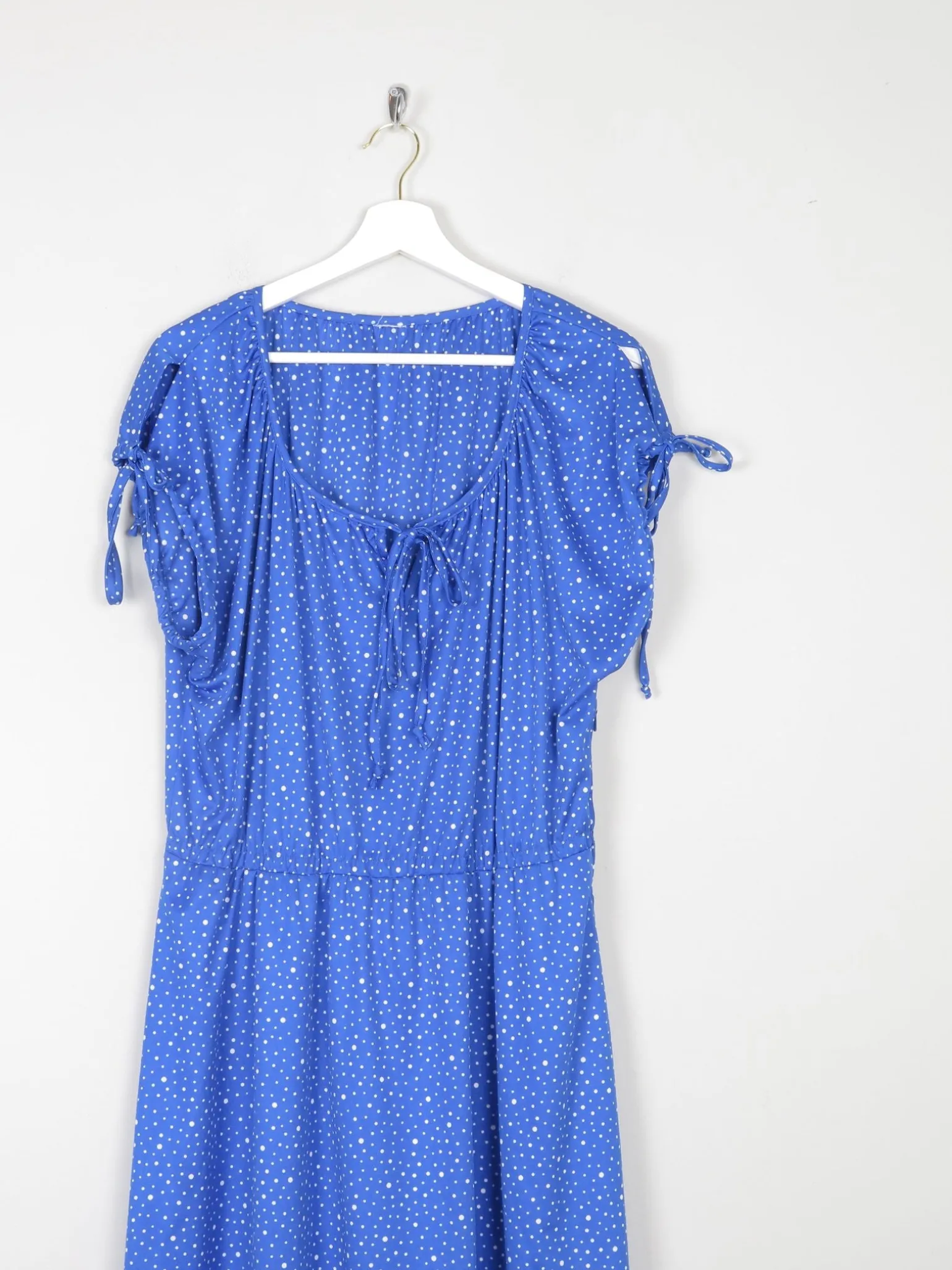 Vintage Blue Polka Dot Dress L/XL