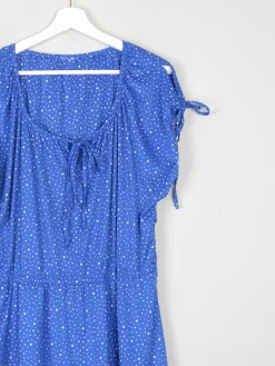 Vintage Blue Polka Dot Dress L/XL