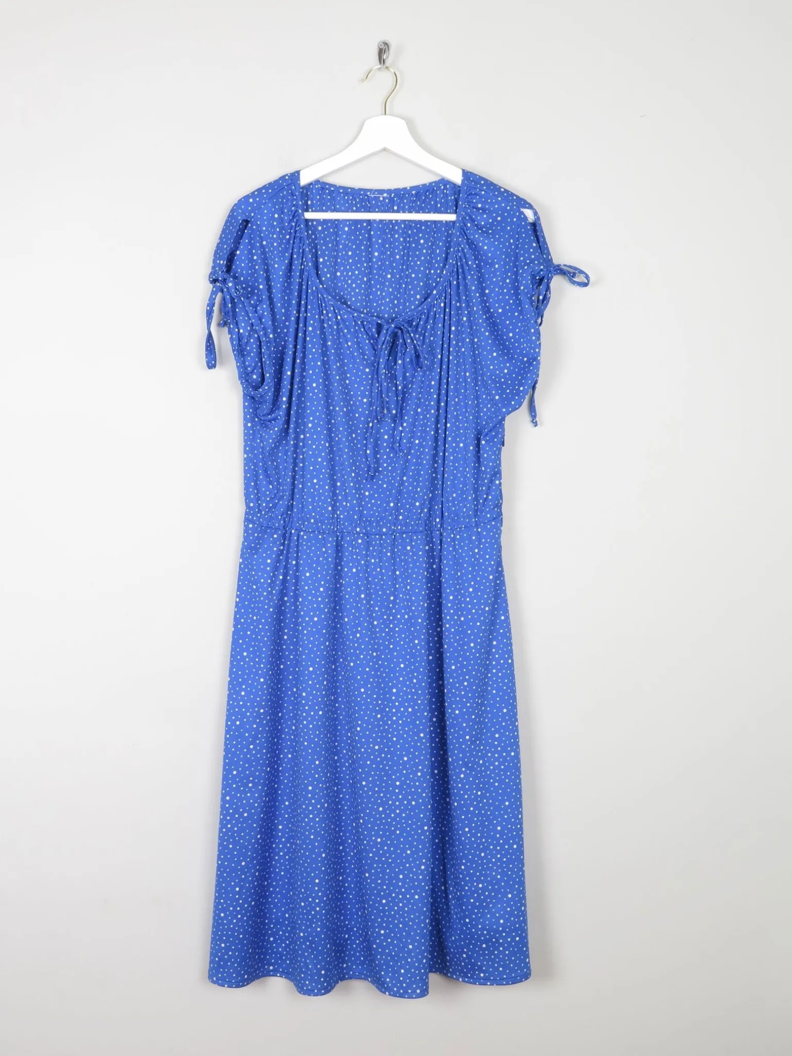 Vintage Blue Polka Dot Dress L/XL