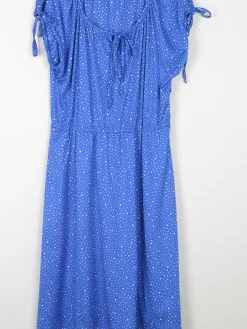 Vintage Blue Polka Dot Dress L/XL