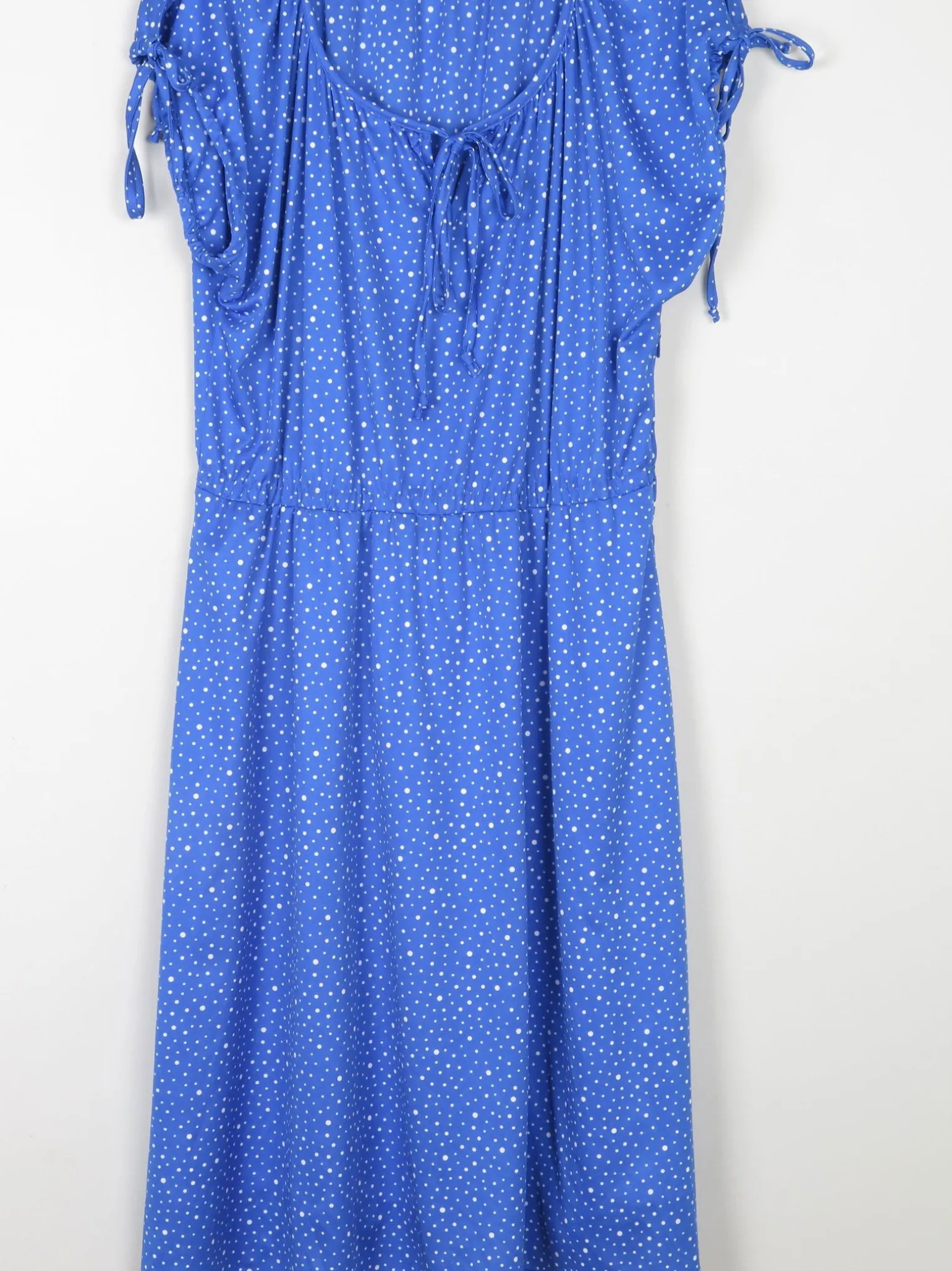 Vintage Blue Polka Dot Dress L/XL