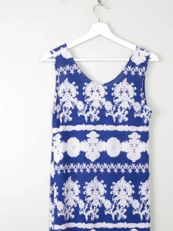Vintage Blue Printed Maxi Dress S/M