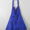 Vintage Blue 80s Prom Style Dress S