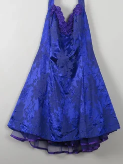 Vintage Blue 80s Prom Style Dress S