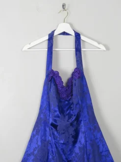 Vintage Blue 80s Prom Style Dress S