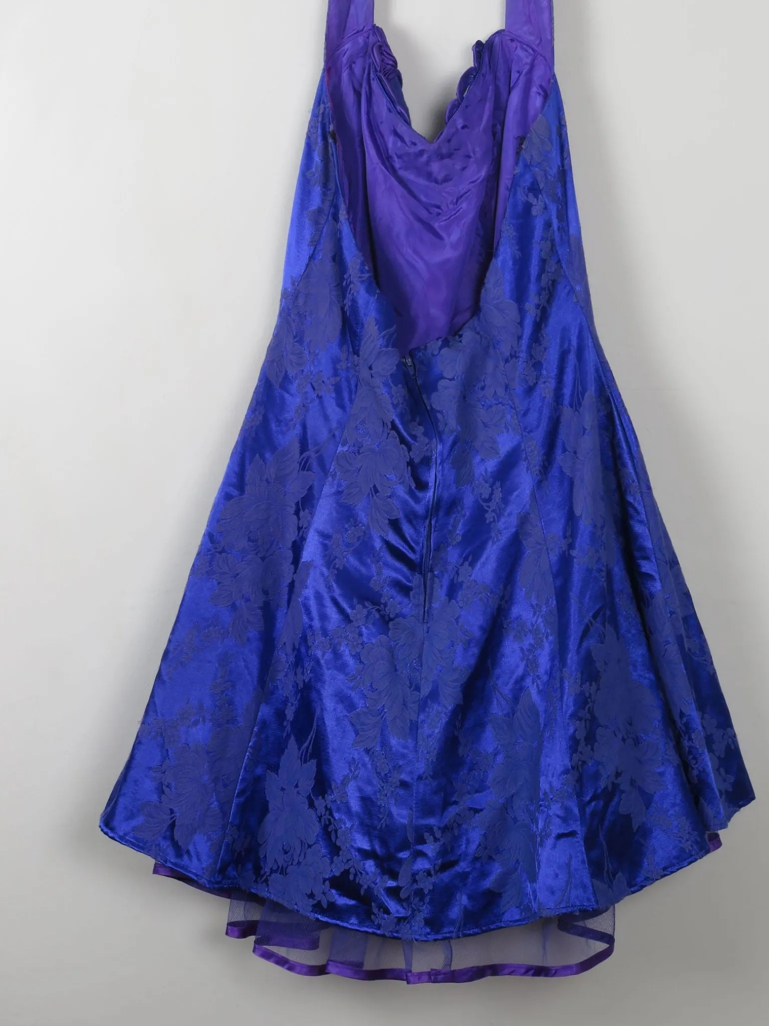 Vintage Blue 80s Prom Style Dress S