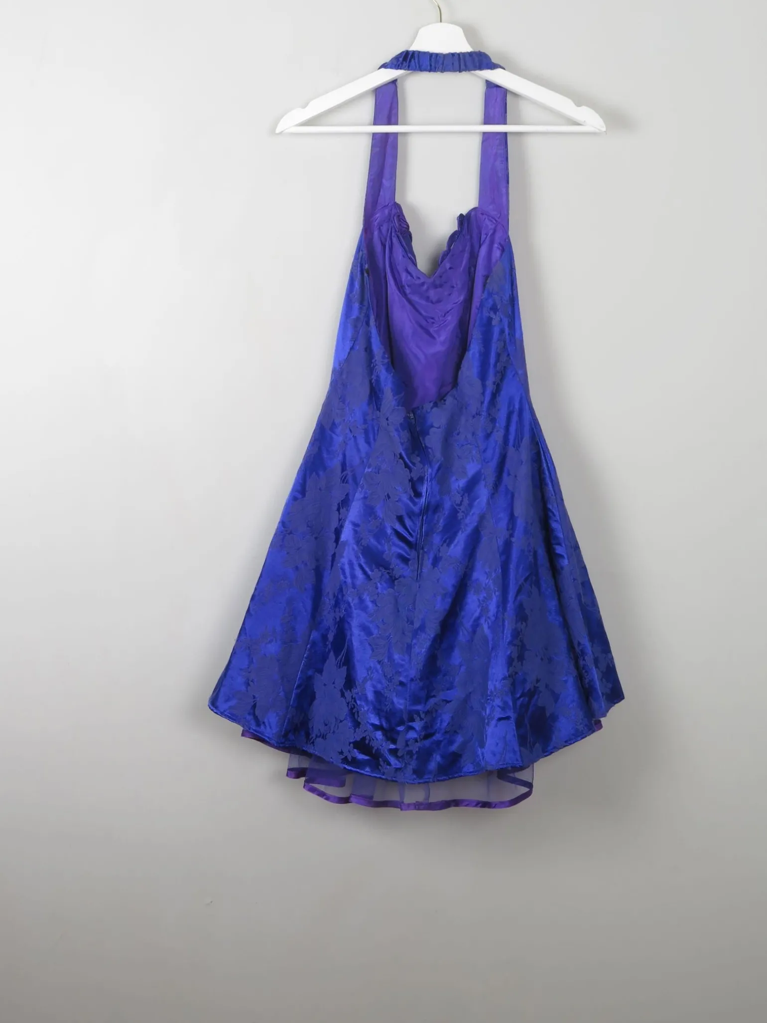 Vintage Blue 80s Prom Style Dress S
