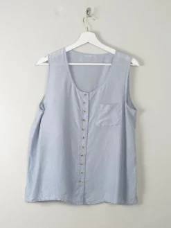 Vintage Blue Silk Top L
