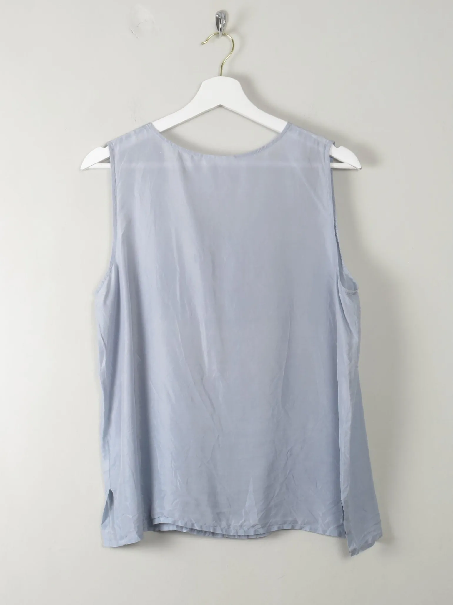 Vintage Blue Silk Top L