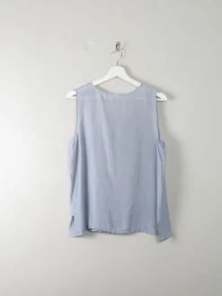 Vintage Blue Silk Top L