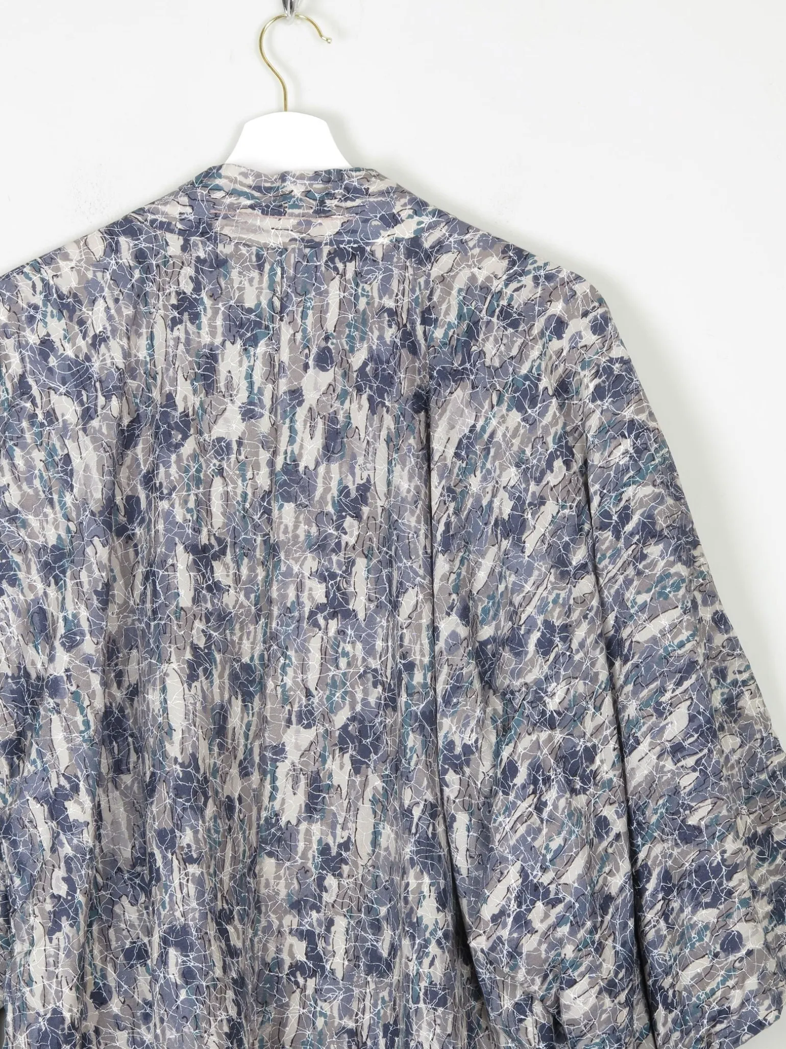 Vintage Blue/Green & Grey Printed Kimono S/M