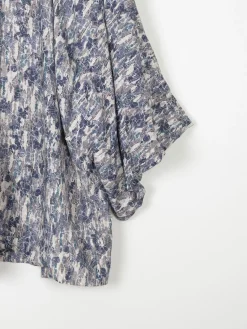 Vintage Blue/Green & Grey Printed Kimono S/M