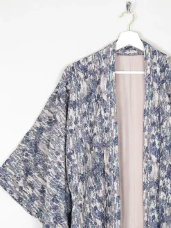 Vintage Blue/Green & Grey Printed Kimono S/M