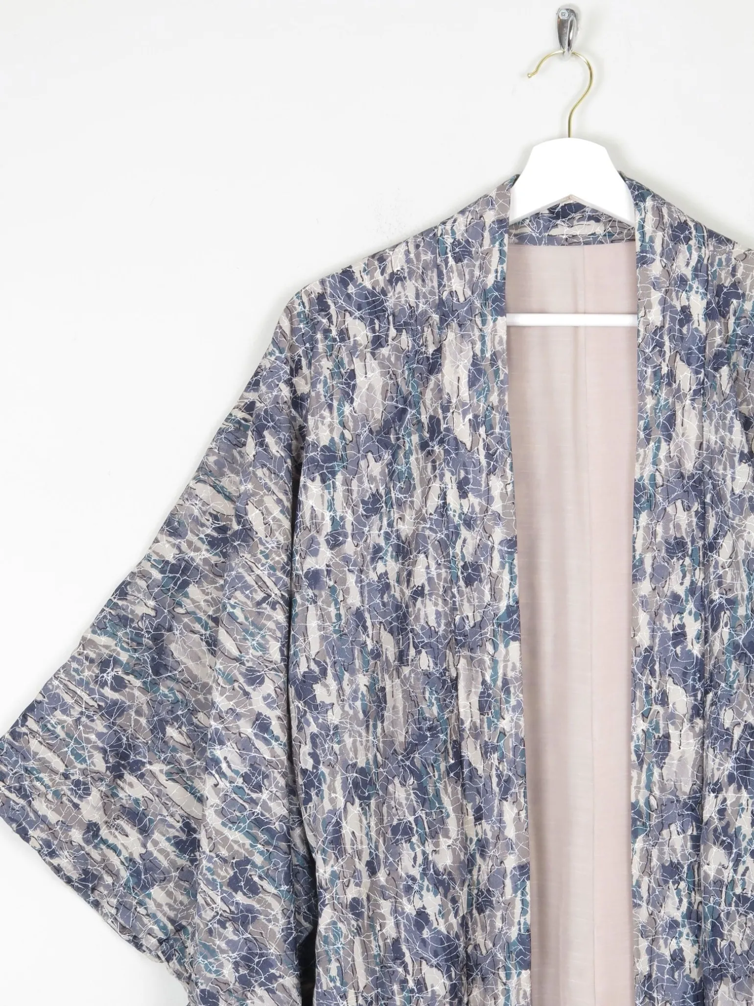 Vintage Blue/Green & Grey Printed Kimono S/M