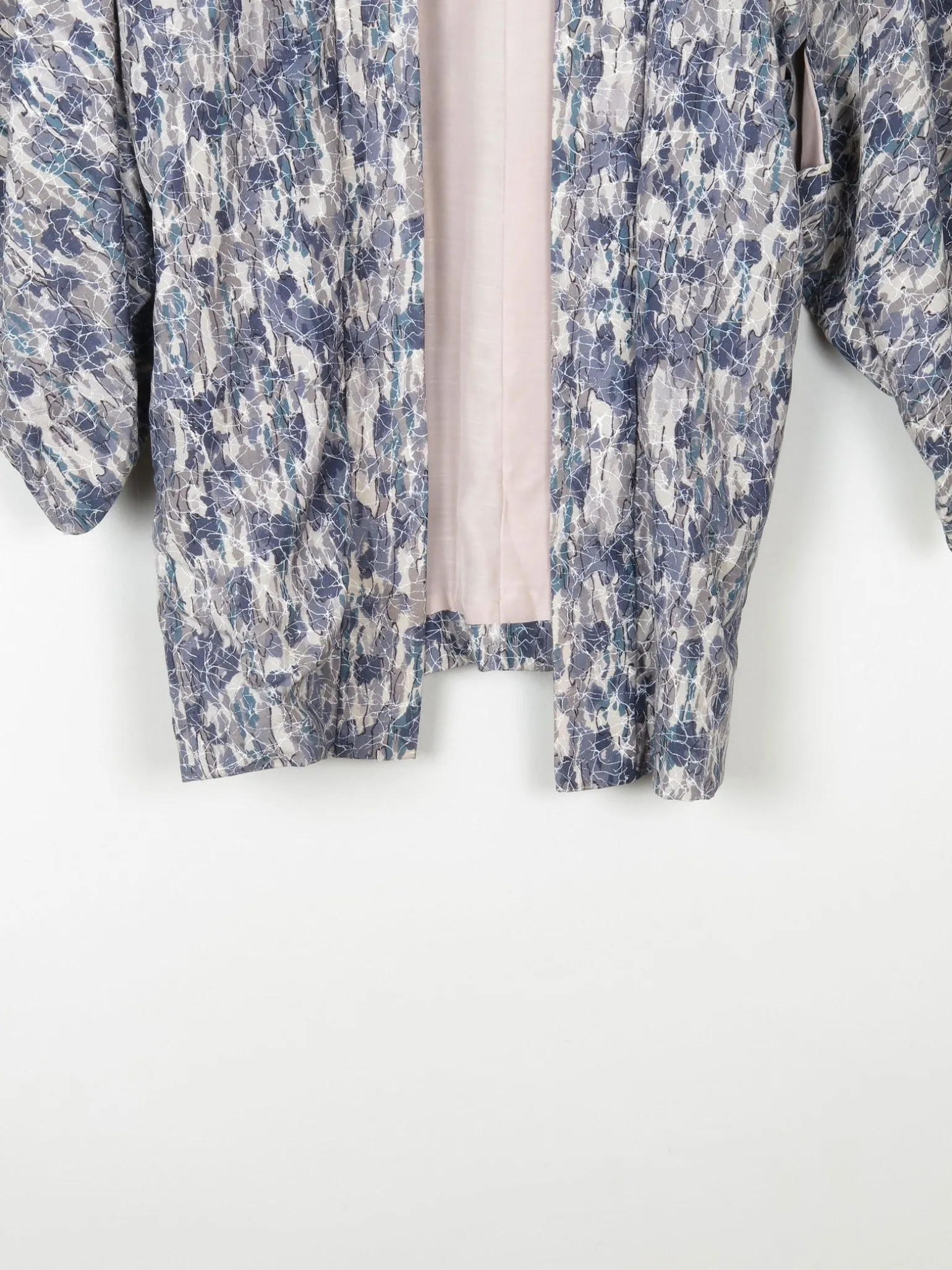 Vintage Blue/Green & Grey Printed Kimono S/M