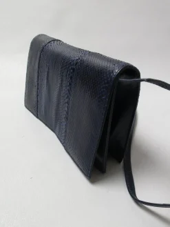 Vintage Blue/Navy Snakeskin Bag