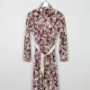 Vintage Botanical Graphic Print 1970s Dress S/M