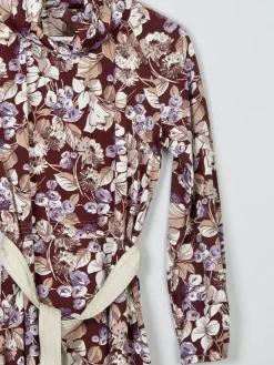 Vintage Botanical Graphic Print 1970s Dress S/M