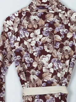 Vintage Botanical Graphic Print 1970s Dress S/M