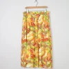 Vintage Bright Printed Midi Skirt L